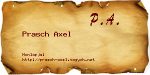 Prasch Axel névjegykártya